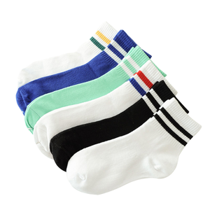 Men's Ankle <b>Socks</b> Striped Cotton Breathable Daily Wear Summer Knitted Regular Style White Blue Green <b>Black</b> Multi Color - Product Image 1