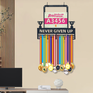 Miễn Phí Thiết Kế Tùy Chỉnh Kim Loại Huy Chương Hiển Thị Rack Cho Tường Treo Huy Chương Móc Đa Huy Chương Lưu Trữ - Product Image 1