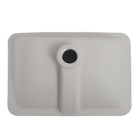 Évier de salle de bain en céramique rectangulaire moderne à encastrer, surface lisse et émaillée, pour hôtels et usage commercial, directement de l'usine