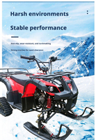 Véhicule tout-terrain hivernal, quad à chenilles 125CC 4 temps à essence avec skis avant pour adultes et jeunes