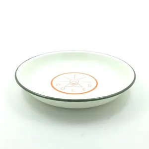 20cm european standard enamel metal mini soup rice salad bowl with black rim for restaurant