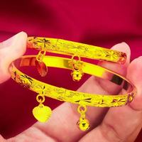Bracelet à clipser en laiton de marque Cicily, motif étoile complète, forme cœur vintage, pour femmes et enfants, en or de sable du Guangdong, idéal comme cadeau
