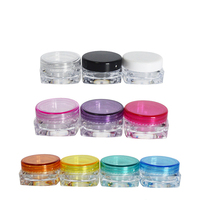 3g 5g Mini plastik bening persegi kosmetik guci perjalanan wadah sampel pot Vial untuk Eye Shadow bibir Balsem bubuk krim perhiasan