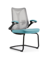Vente en gros de Foshan Chaise de bureau moderne à dossier moyen Poste de travail Chaise de bureau en maille Fauteuil de gestion du personnel