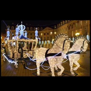 Decoraciones navideñas, caballo grande con luz LED y motivo de trineo para exteriores - Product Image 3