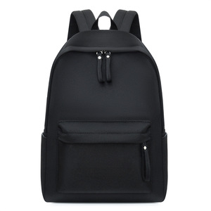 Laptop <b>Backpack</b> Black Solid Color Lightweight <b>Large</b> Capacity Unisex Business Travel <b>Backpack</b> With Computer Interlayer - Product Image 1