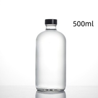 Bouteilles de boisson, jus, kombucha, thé personnalisées de 250 ml, 500 ml, 8 oz, 16 oz, bouteilles en verre rondes givrées de type Boston