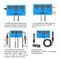 Testeur de qualité de l'eau numérique multi-paramètres PHT-026 batterie Rechargeable intégrée 6 en 1 EC TDS PH mètre