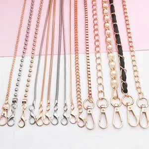 Metalen Ketting Voor Tas Telefoonhoesje Meisje Cross-Body Telefoonhoesje Lanyard Kreeft Gesp 110Cm Goud Ijzeren Ketting Schouderband