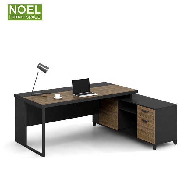 Moderne mdf peinture en forme de l patron pdg bureau exécutif table de bureau en bois pour mobilier de bureau