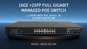 L2マネージドネットワーク16ポートギガビットPoEイーサネットスイッチ、2 SFP光ファイバー、VLAN、LACP、IGMP、SNMP、QoS、スタッカブル、52Gbps容量 - Product Image 4