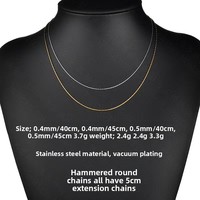 Collier élégant pour femmes, en acier inoxydable, avec croix martelée, chaîne ronde dense polyvalente, accessoires pour le cou