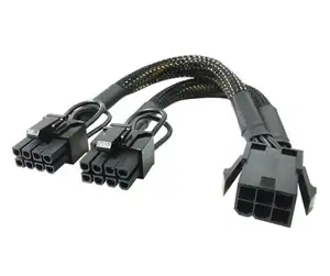 Высококачественный 6-контактный двойной 8-контактный (6 + 2) сплиттер PCI Express, графический разъем, кабель питания для ПК, для графического процессора, 22 см