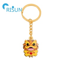 Usine personnalisé chinois Lion émail porte-clés métal nouvel an lunaire Lion porte-clés porte-clés chinois danse du Lion porte-clés Souvenir