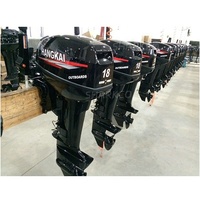 Moteur hors-bord pour bateau à essence 2 temps 18 CV à arbre court avec démarrage électrique, haute qualité, moteur hors-bord Hangkai 18 CV 2 temps