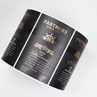 Feuille d'or violet personnalisé en relief UV protégé étanche étiquettes en papier adhésif durable fort pour les bouteilles de vin rouge faux