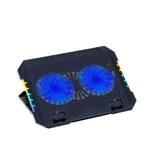 Best Price 2 in 1 Changeable Wind Speed Laptop Stand Adjustable Height Laptop Cooling Pad With RGB Light and Phone Stand