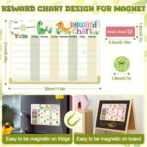 Tableau de récompenses magnétique effaçable licorne le plus vendu pour enfants, jeu d'activités pour réfrigérateur, équipement de motivation transfrontalier - Product Image 2