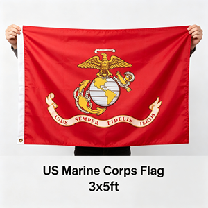 Bandiera del Corpo dei Marines degli Stati Uniti 3x5 piedi 100% Poliestere Aquila Globo Ancora Semper Fidelis con occhielli in ottone e doppia cucitura per esterni - Product Image 3