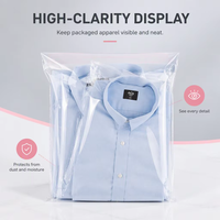 Sacs d'emballage transparents pour vêtements avec logo personnalisé, sacs en polypropylène OPP transparents, emballage pour vêtements de vente au détail