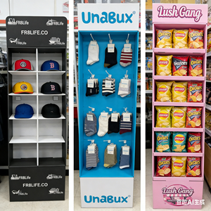 Premium Quality Heavy-Duty Custom Baseball <strong>Hat</strong> <strong>Display</strong> Stand Foldable Floor Stand High Quality Cardboard Rack for Retail Paper - Product Image 5