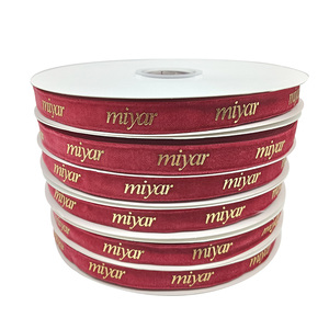 메리 크리스마스 벨벳 리본 골드 프린트 2.5cm 맞춤형 크리스마스 트리 리본 크리스마스 장식 용품 - Product Image 2