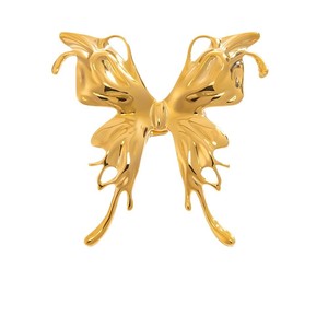 Bague papillon en acier inoxydable, ouverte, pour l'index, bijou fantaisie, accessoire de fête pour femme - Product Image 5