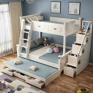 Litera con escaleras para niños, muebles de dormitorio, juego de cama, gran oferta
