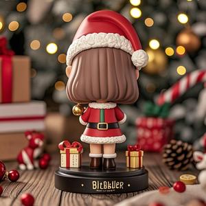 Özel noel tema serisi noel baba Bobble kafa bebek reçine el sanatları bir koleksiyoncu öğesi olarak kullanın