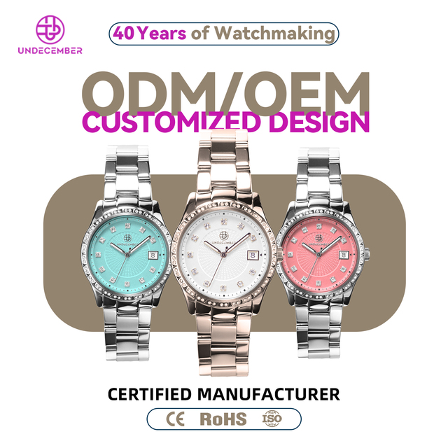 Wholesale Custom OEM Womens Luxury Quartz Waterproof Steel Wristwatch Private Label Undecember