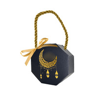 Boîte Cadeau Décorative Aïd Ramadan avec Motif Chameau et Château, Dorure à Chaud, Boîte Pliable en Papier Couché pour Fêtes