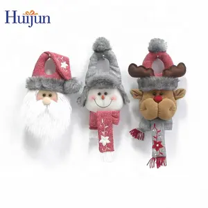 Hot Sale Weihnachts tür Kleiderbügel mit Santa Schnee und Rentier Puppe Weihnachten hängen Dekoration Weihnachten Noel Indoor Urlaub Picks