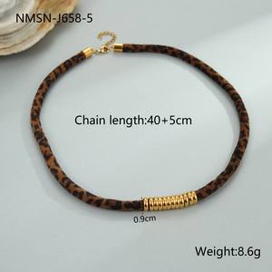 تخفيضات كبيرة على قلادات حبل قماشية بطباعة فهد فاتن قلب حب الشمس سحر حبل بوليستر ماء عذب قلادة لؤلؤ للنساء - Product Image 5