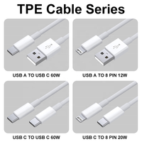 Câble de téléphone OEM TPE USB C vers USB C 1M 2M 3M Cabo 480 Mbps USB Type C 60W USB C Kabel 3A Câble de charge rapide pour iPhone Samsung