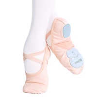 Chaussons de danse pour femmes et filles, chaussures de danse pour académie de danse, trois semelles souples fendues, tissu extensible, maille, pantoufles de danse