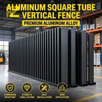 Panneau de clôture en tube carré à lattes verticales en alliage d'aluminium, écran d'intimité pour jardin extérieur, revêtement en poudre, couleur personnalisée