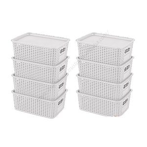 Panier de rangement en plastique style populaire, vente en gros, boîte creuse de bureau, empilable pour articles divers - Product Image 3