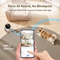 Caméra Robot Intelligente pour Animaux de Compagnie Elecpet V360pro Double Objectif WIFI Surveillance Domestique avec Vision Nocturne Capteur CMOS Données Cloud pour Jouets pour Chats