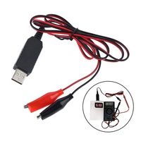 Kabel Charger Pengganti Baterai AA AAA dengan Konektor Buaya USB 5v ke 1.5V 3V 4.5V 6V 9V 12V untuk Lampu LED dan Mainan Elektronik