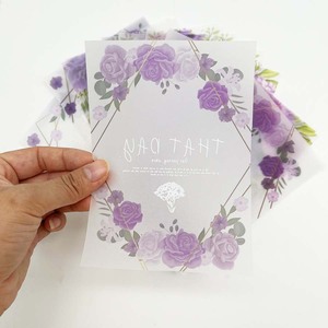 Papel vitela de impresión personalizada al por mayor con logotipo personalizado con patrón de flores translúcidas para tarjetas de felicitación de invitación - Product Image 5