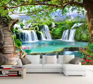 Bord de lac Grande forêt naturelle Papier peint de maison en bois Peel Stick Modern Design Style <span class=keywords><strong>Tapisserie</strong></span> pour chambre à coucher Décoration intérieure Mural - Product Image 3