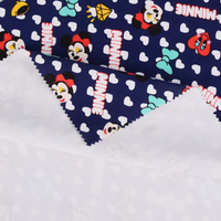 Tissu en coton 85% et nylon 15% 300GSM, imprimé numérique motif dessin animé, maille scuba douce antistatique pour robes, vestes et tenues pour enfants