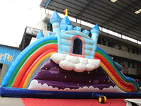 Château Gonflable Commercial Dragon Volant avec Toboggan, Château Gonflable Rebondissant, Château Gonflable Moonwalk, Parcours d'Obstacles Gonflable avec Toboggan