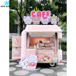 Jalan Trailer Makanan Cepat seluler Restoran Dapur penuh anjing panas es krim makanan ringan truk serat kaca ponsel BBQ untuk permen - Product Image 1