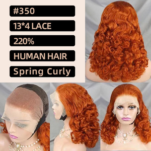 Perruque Lace Front Bouclée Printanière 13x4 Cheveux Humains Double Drawn Courts 16 Pouces 6 Couleurs En Stock Vente en Gros Direct Usine - Product Image 3