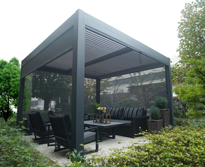 Patio esterno di lusso motorizzato retrattile patio automatico feritoia tetto impermeabile parcheggio pergola 6x6 alluminio esterno - Product Image 6