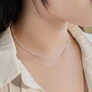 Collar de Perlas de Varias Capas con Diseño Elegante y Sencillo Dylam, Chapado en Rodio sobre Plata S925, para Mujer, Accesorios de Vestir - Product Image 2