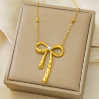 9 Styles de Colliers en Acier Inoxydable Tendance : Collier Soleil avec Nœud Papillon et Cœur en Perle, Chaîne de Clavicule Élégante et Inaltérable