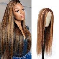ZSF Wig Rambut Palsu 4/27 # Piano Warna Renda Frontal Rambut Manusia Brasil Virgin Kutikula Rambut Selaras dengan Rambut Bayi