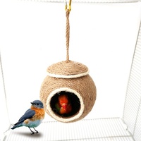 Vogelopvang Nest Papegaai Nest Raam Vogelhuisje Handgemaakt Hangend Vogelhuisje Warm Stro Benodigdheden Zwaluw Vogelnest